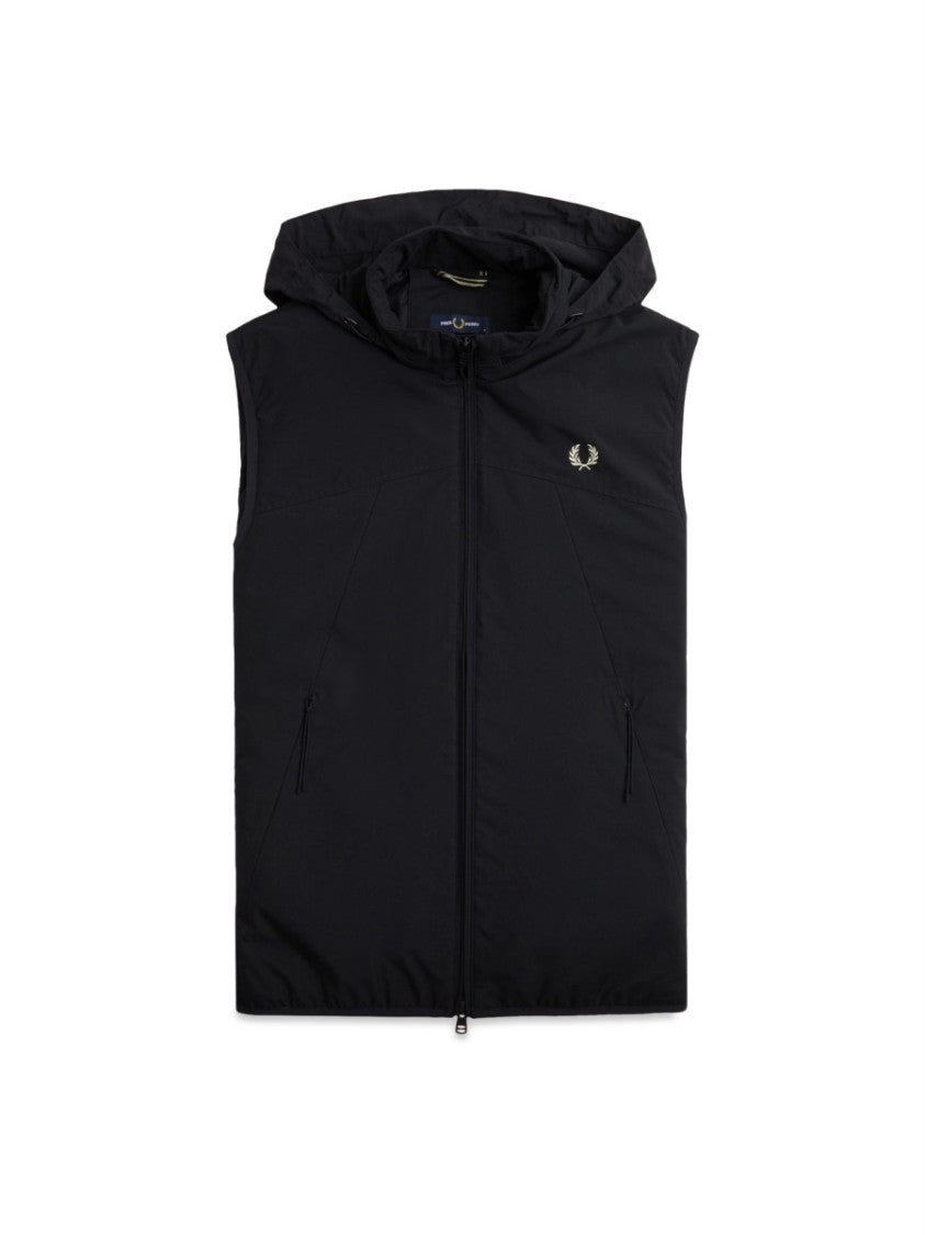 Fred Perry Black Vest With Subtle Logo Detail