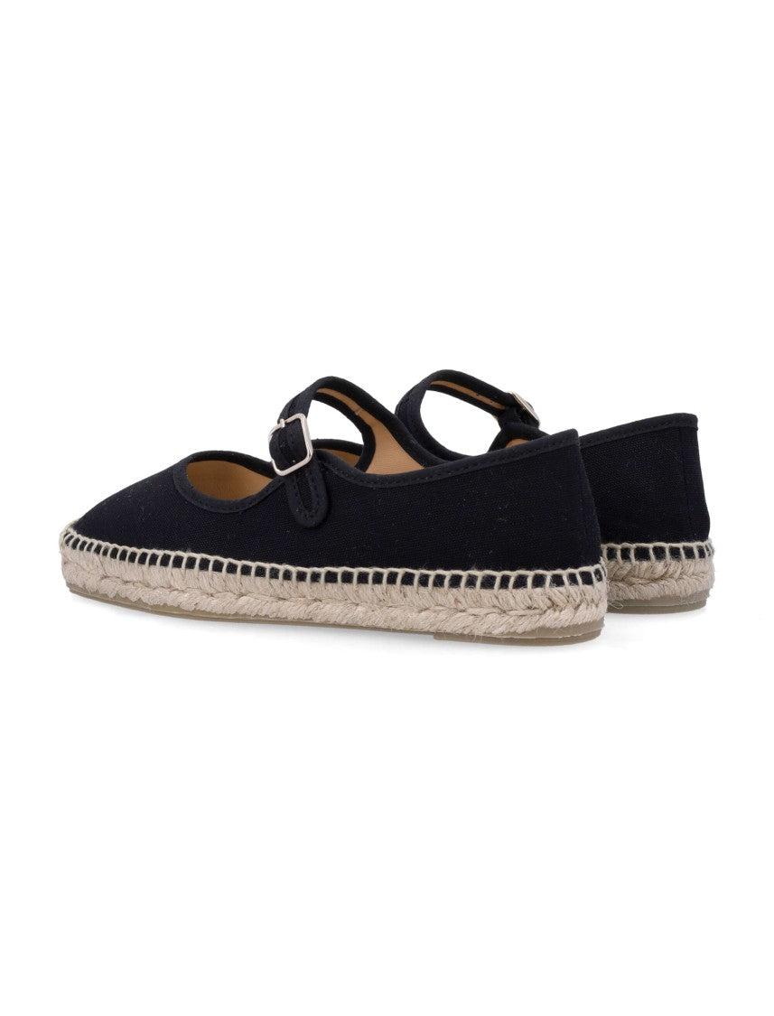 Castaner Classic Black Espadrille With Braided Jute Sole