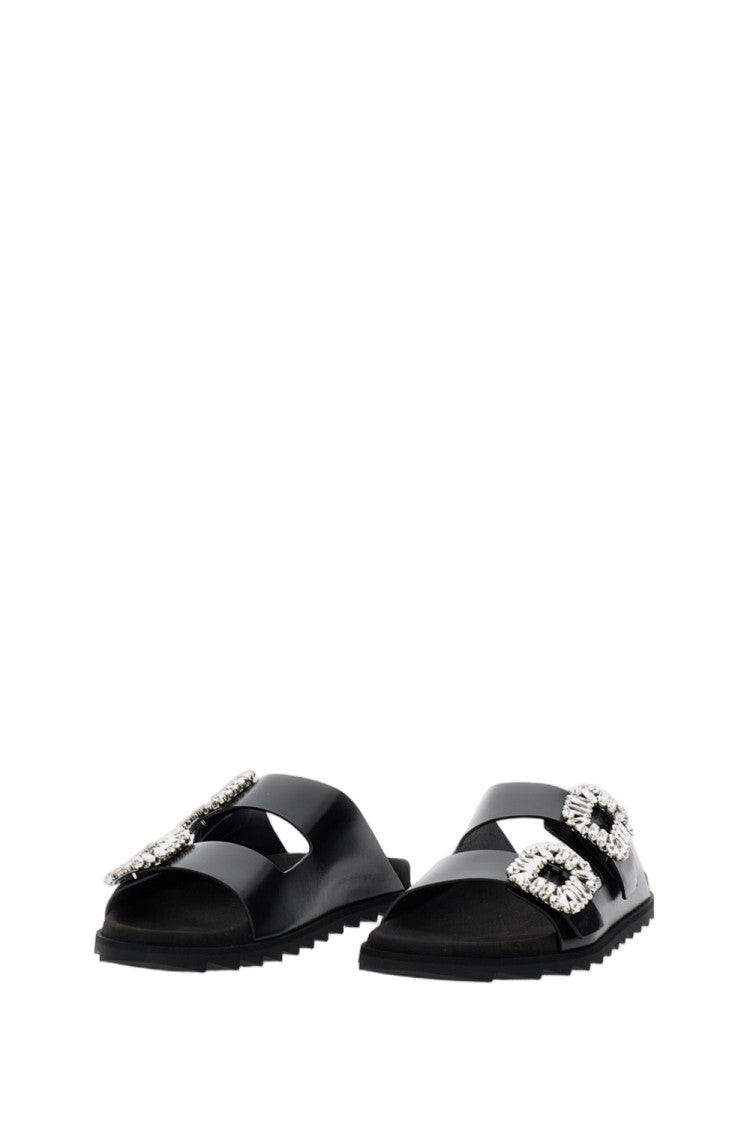 Roger Vivier Flat Sandals With Crystal Embellishments