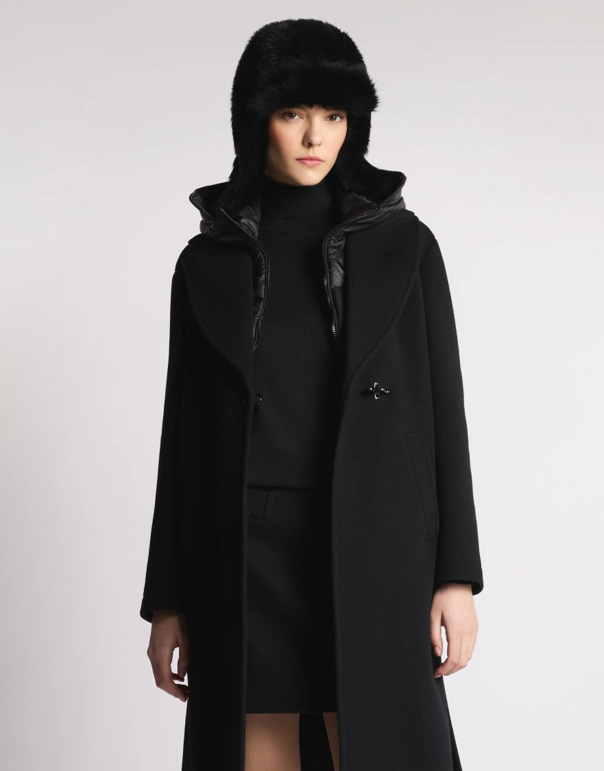 Fay Nylon-Blend Front Hook Coat