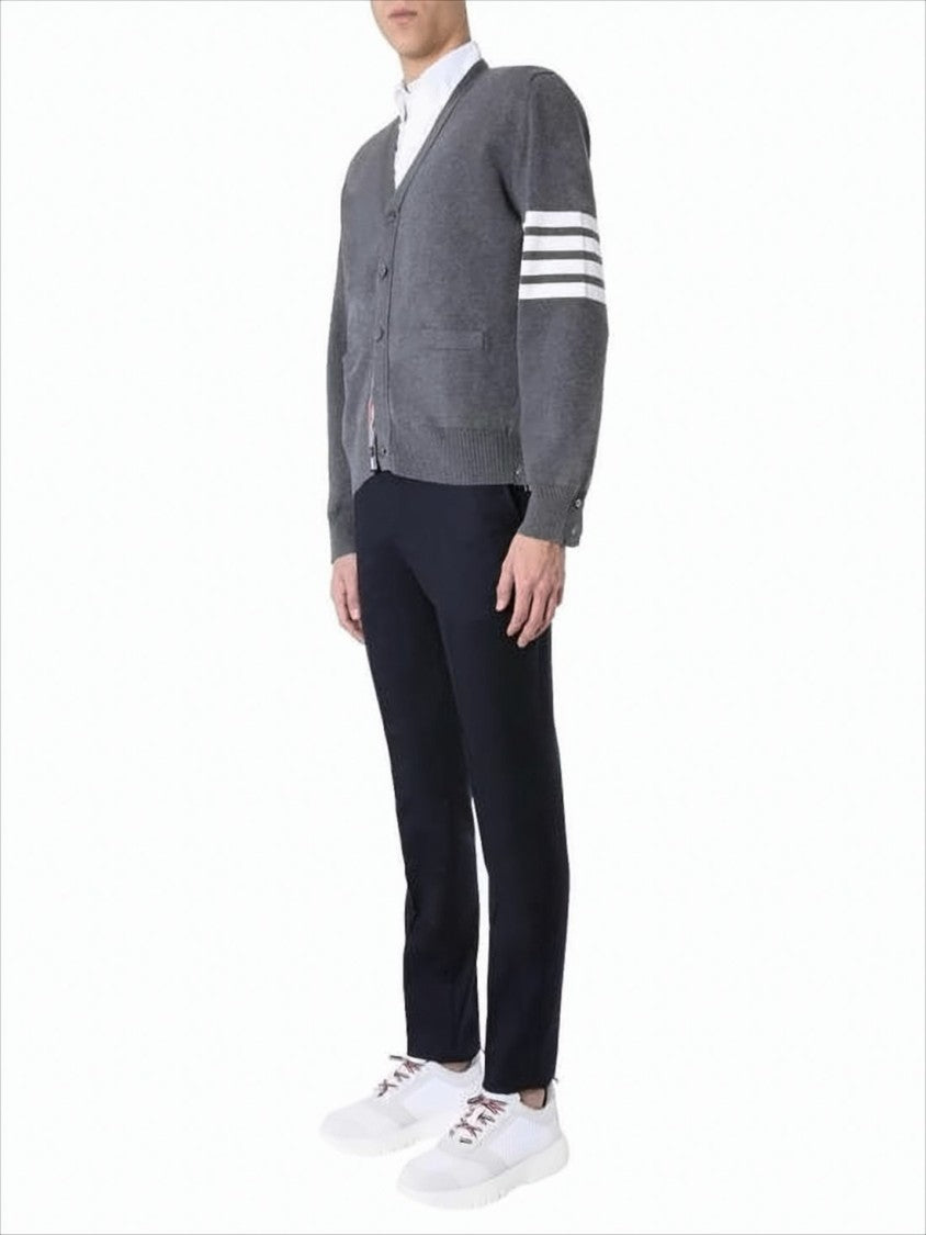 Thom Browne Classic V-Neck Cardigan With Distinctive Stripes