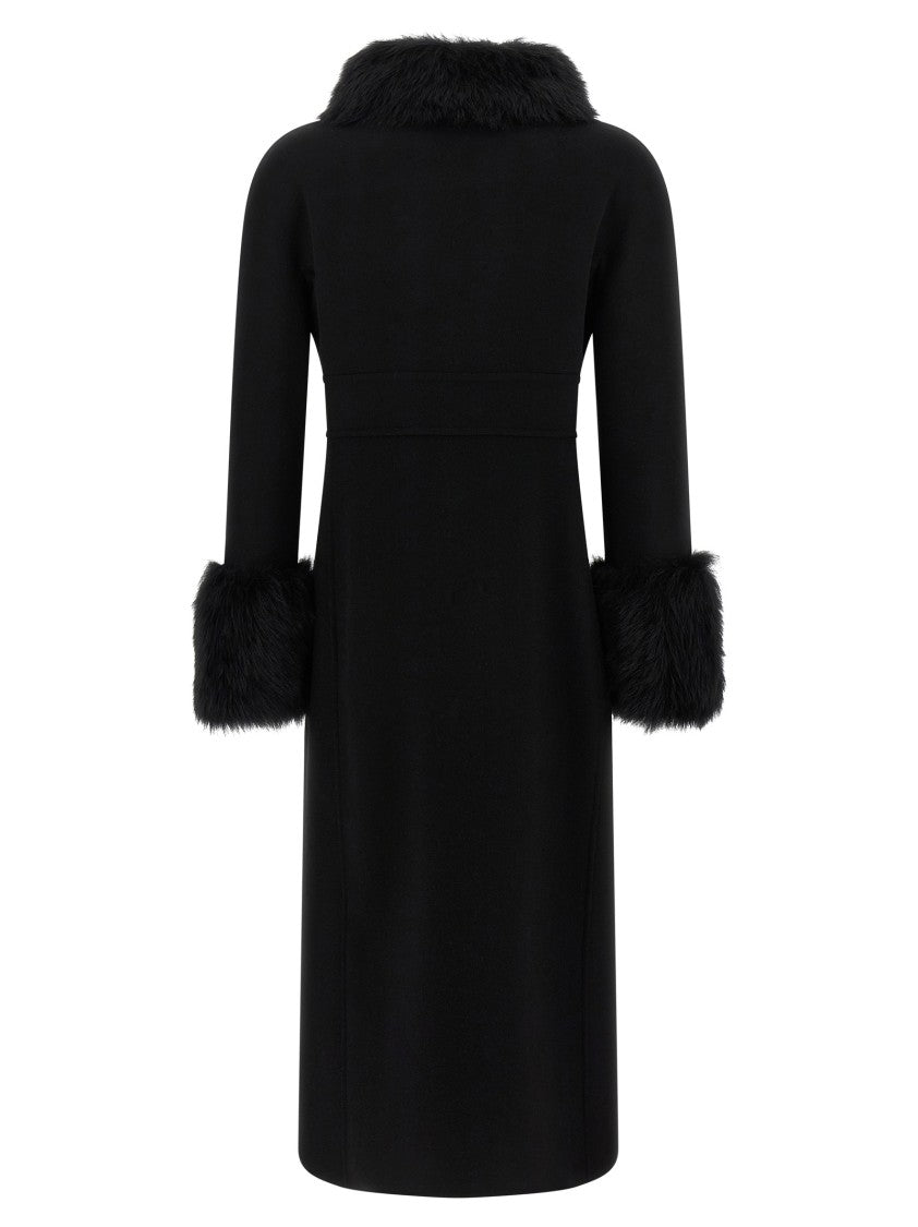 Valentino Garavani Double-Breasted Virgin Wool And Cashmere Coat With Shearling Inserts