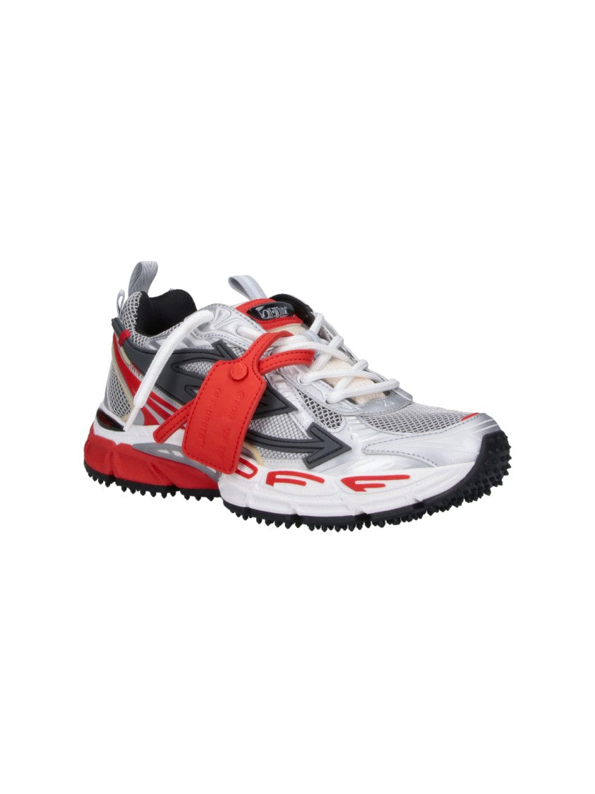 Off-White Silver Be Right Back Fabric Sneakers