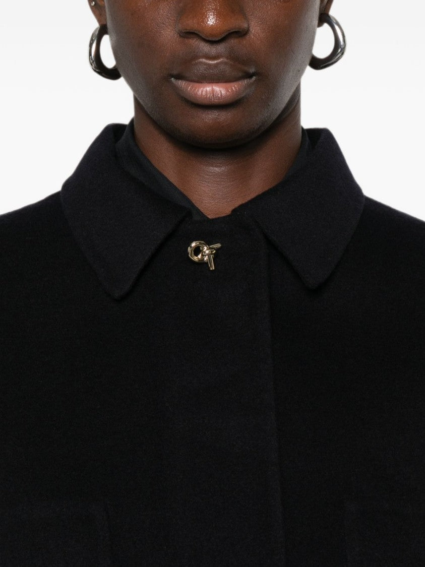 Fabiana Filippi Black Cropped Boxy Wool Coat