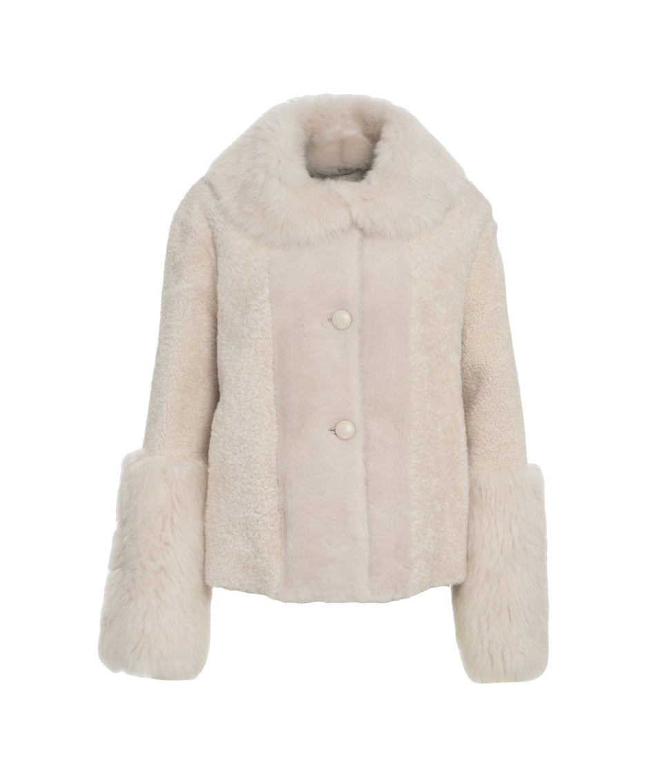 Desa 1972 Shearling Coat With Plush Collar And Wide Cuffs