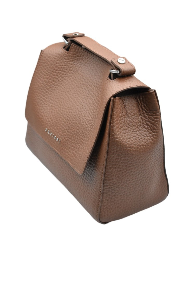 Orciani Bruciato Sveva Soft Hammered Leather Handbag