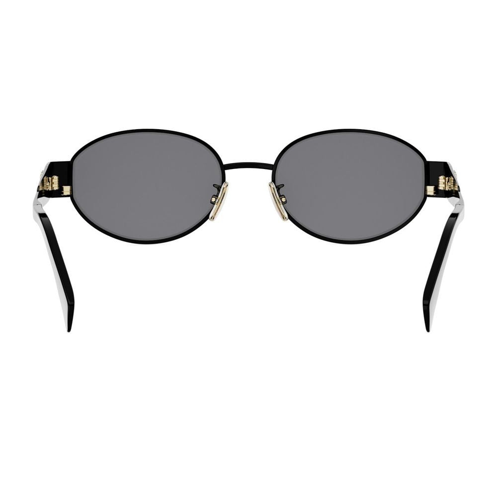 Celine Metal Triomphe Oval Black Metal Triomphe Sunglasses