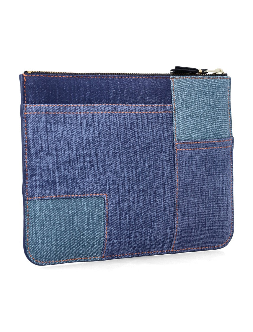 Comme Des Garçons Jeans Effect Patchwork Leather Pouch