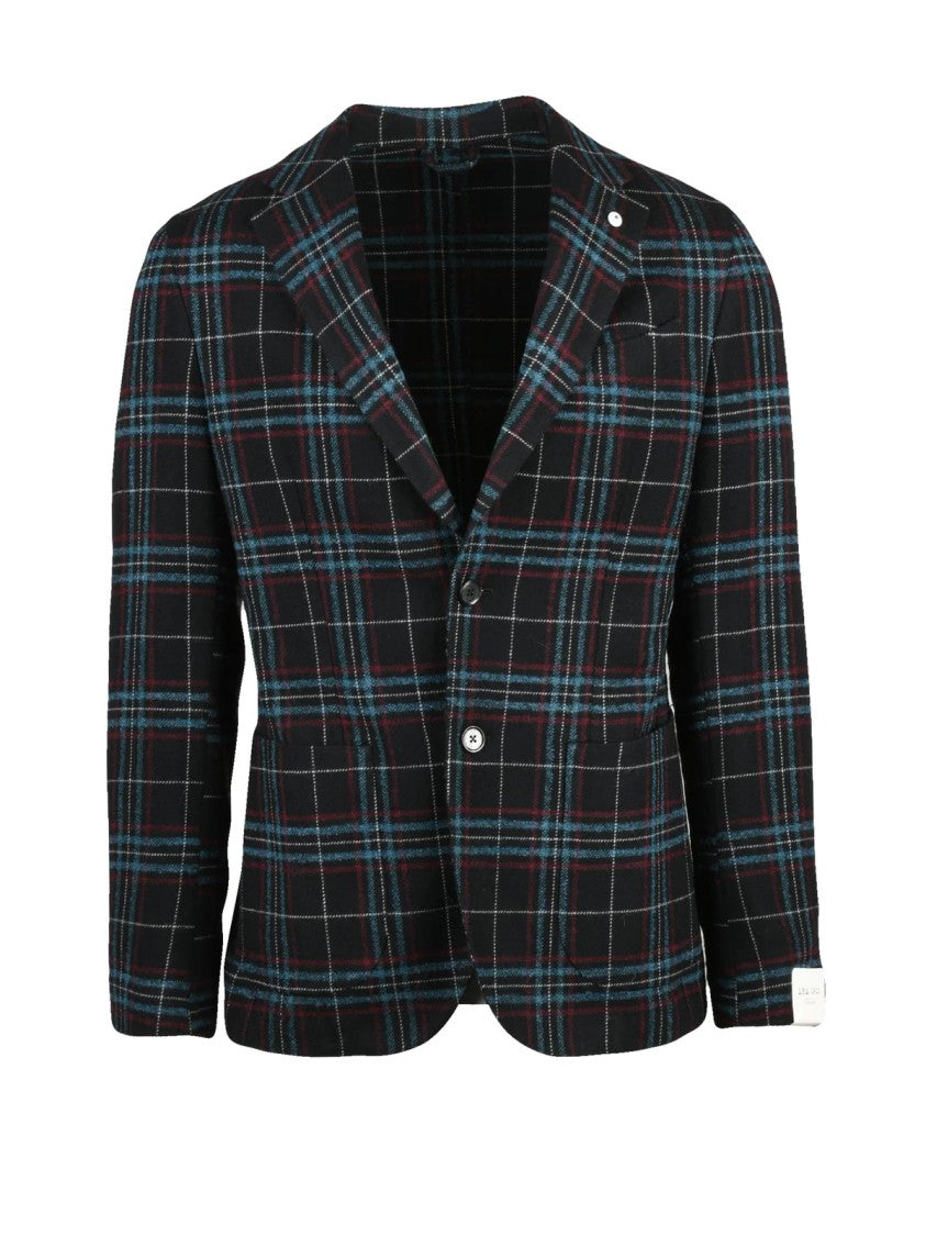 L.B.M. 1911 Plaid Pattern Rounded Jacket With Notch Lapels