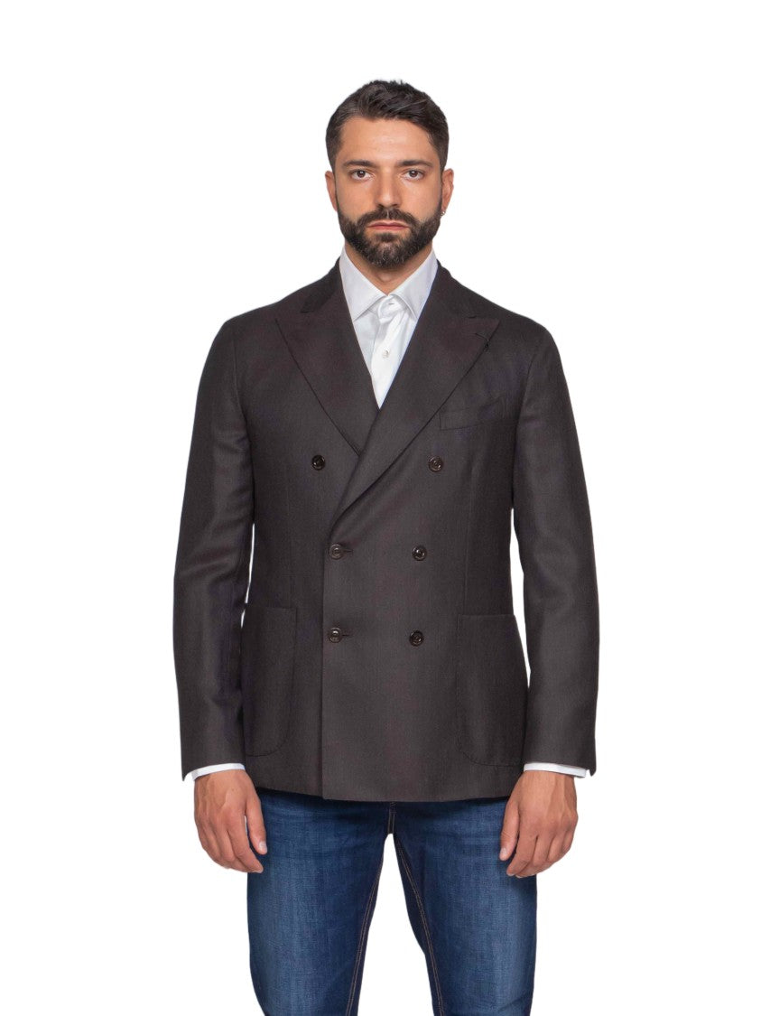 Boglioli Double-Breasted Blazer With Wide Lapels And Tailored Fit