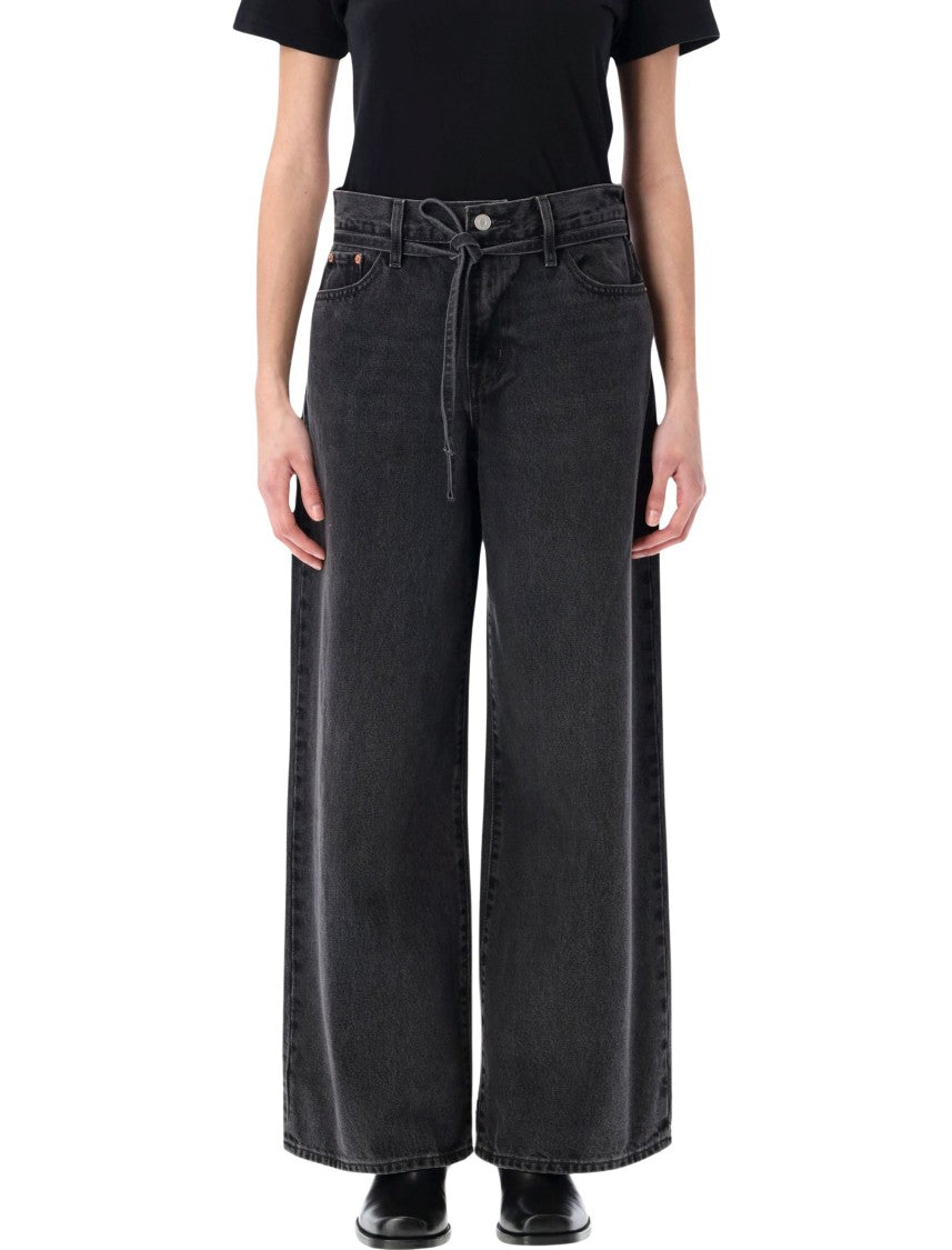 Levi's Mid-Rise Straight-Leg Denim Jeans With Tied Waistband