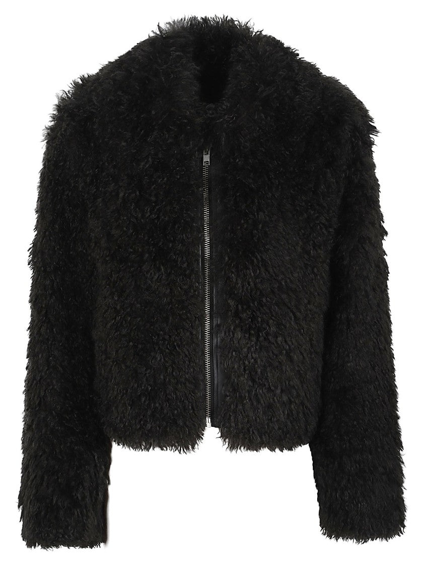 Stand Studio Plush Cropped Faux Fur Jacket