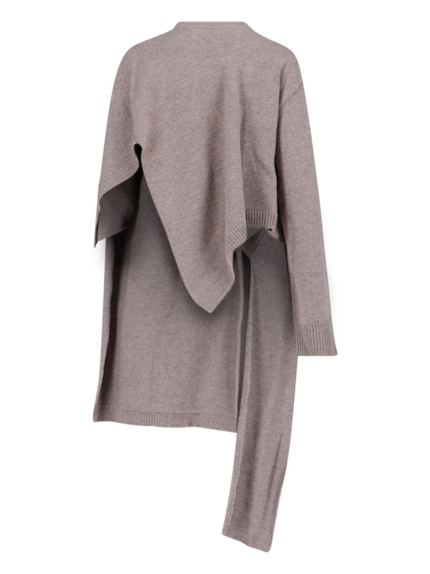 Niccolò Pasqualetti Asymmetrical Unstructured Sweater In Beige