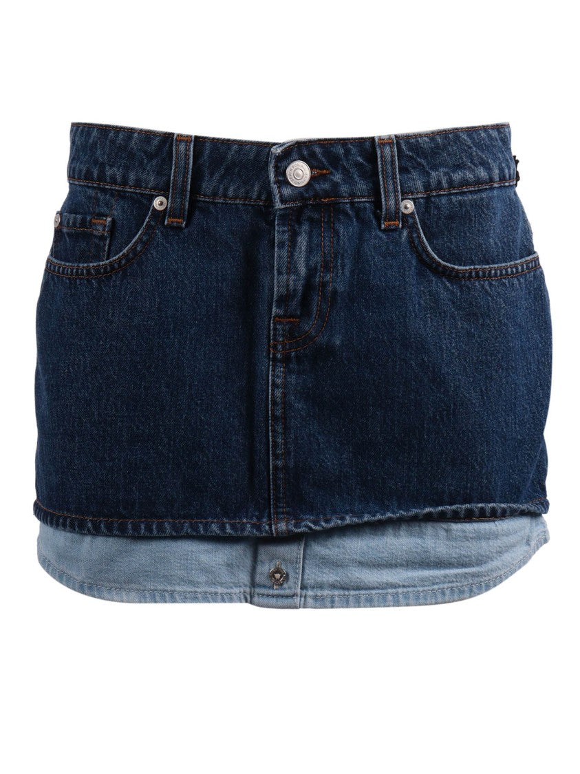 7 For All Mankind Double Layer Cherry Mini Skirt