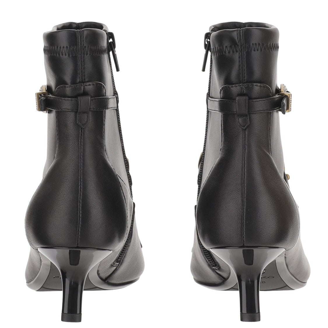 Pinko Pointed Toe Ankle Boots With Decorative Straps