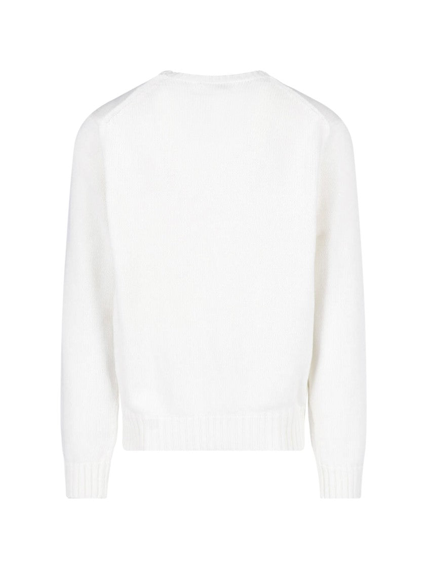 Polo Ralph Lauren White Cotton The Iconic Flag Sweater