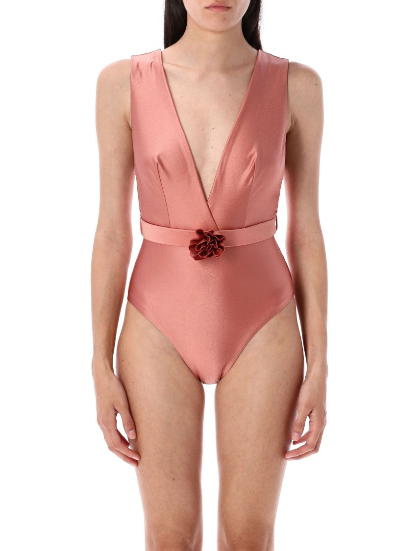 Zimmermann Lucky Plunge Flower One Piece