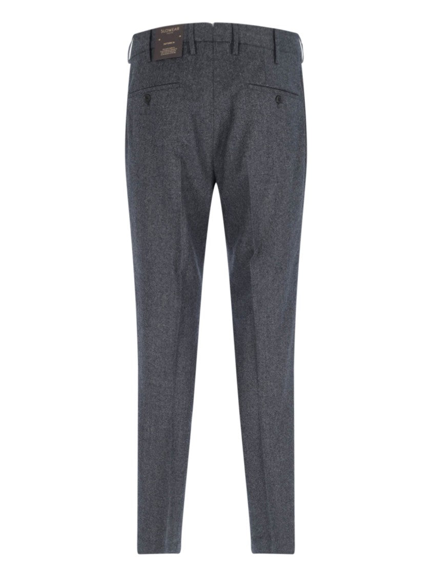 Incotex Tailored Grey Virgin Wool Chinos