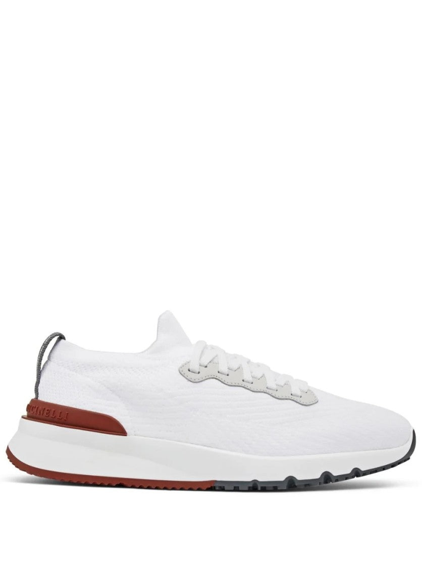 Brunello Cucinelli White Leather Trainers With Subtle Branding