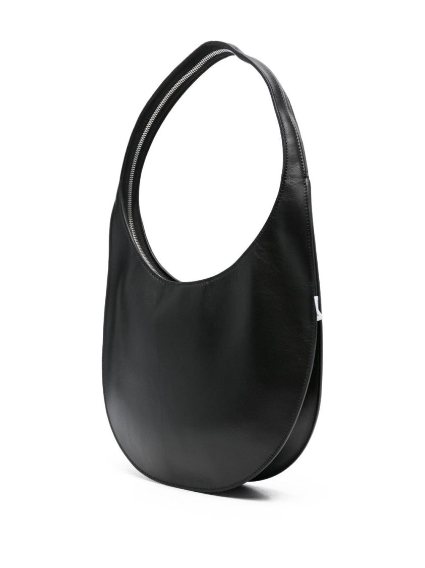 Coperni Crescent-Shaped Black Leather Handbag