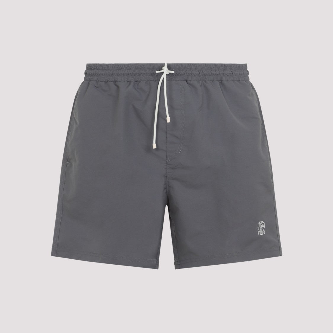 Brunello Cucinelli Grey Swim Shorts With Adjustable Waistband