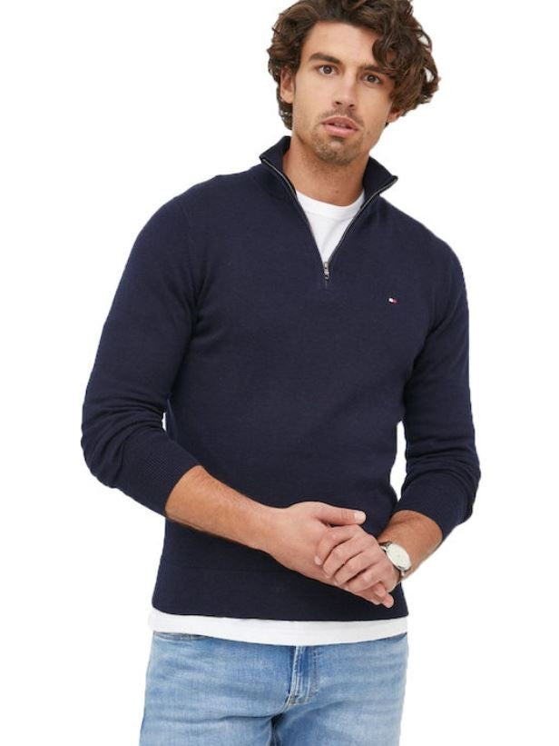 Tommy Hilfiger Pima Cotton Cashmere Zip Mock Sweater