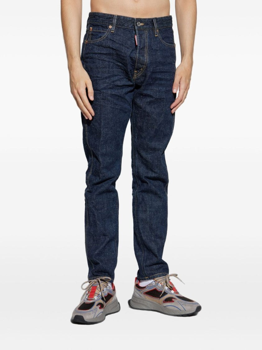 Dsquared2 Dark Blue Speckled Denim Jeans