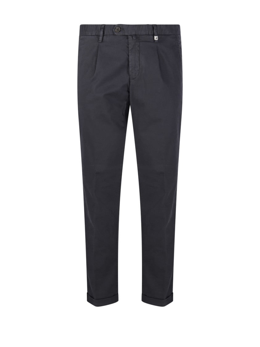 Myths Tailored Grey Long Pants With Smooth Finish And Rolled Cuffs