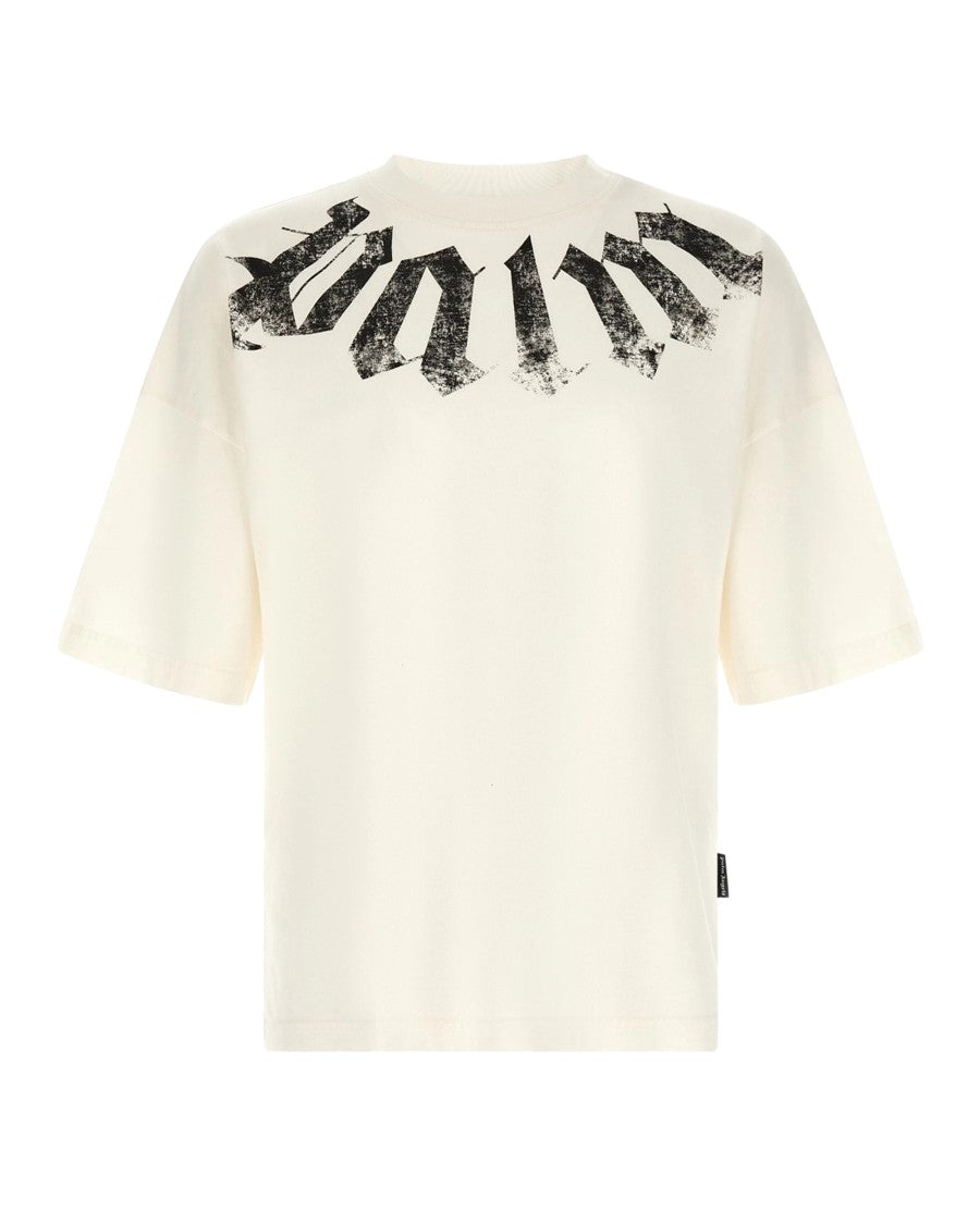 Palm Angels Oversized Cotton T-Shirt With Distressed Logo Print