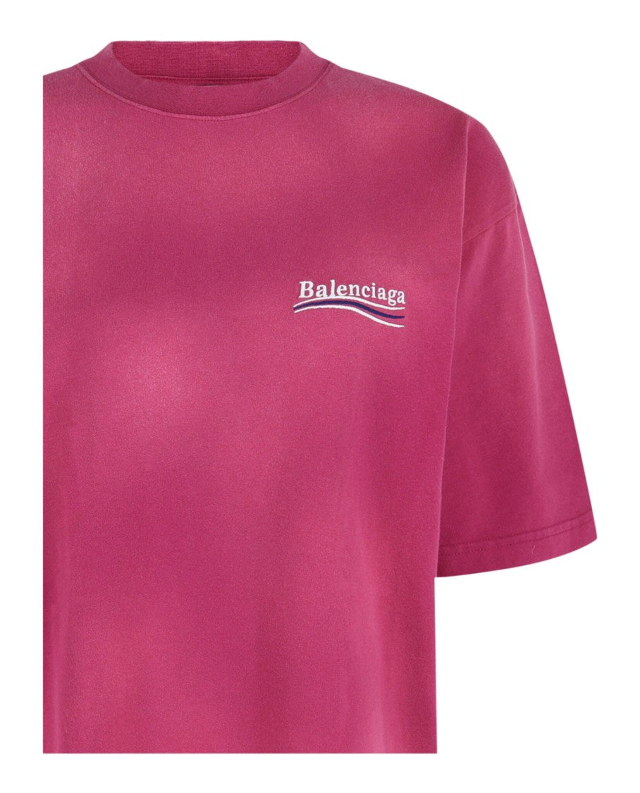 Balenciaga Political Campaign Logo-Embroidered T-Shirt
