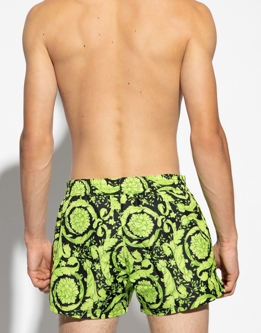 Versace Barocco Print Logo Swim Shorts