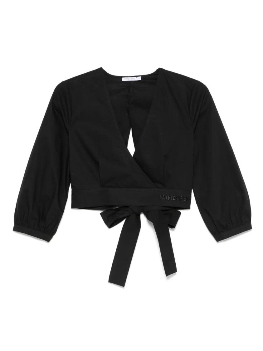 Patrizia Pepe Wrap Design Top With Deep V-Neckline