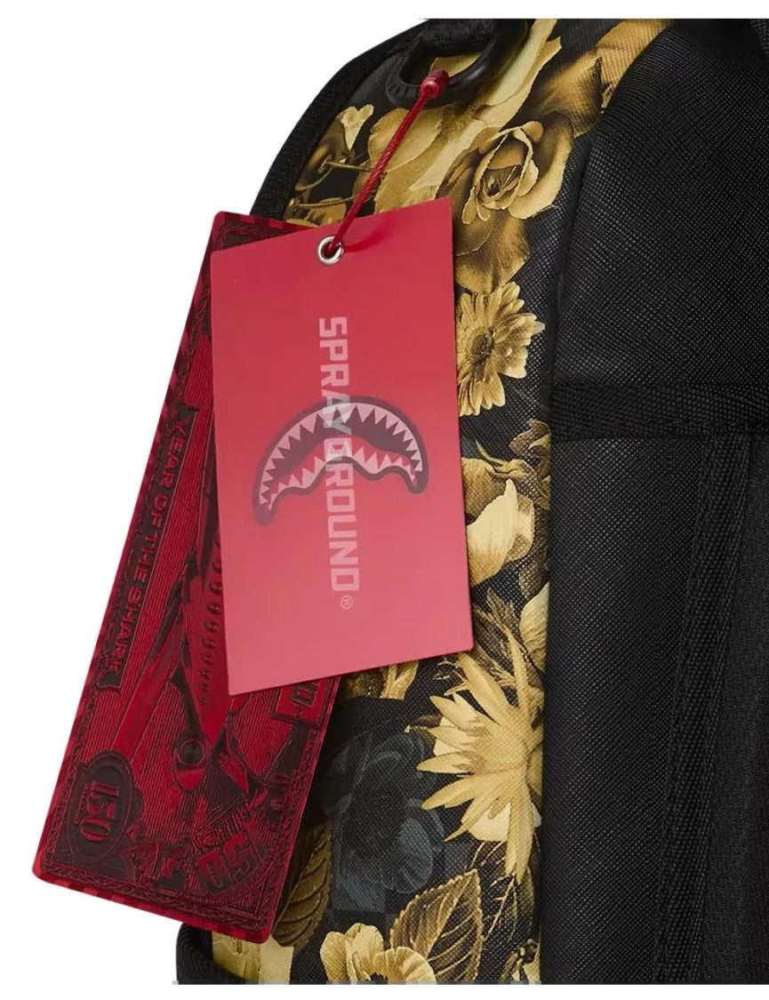 Sprayground Gold Floral Remix Dlxsv Backpack With Spacious Design