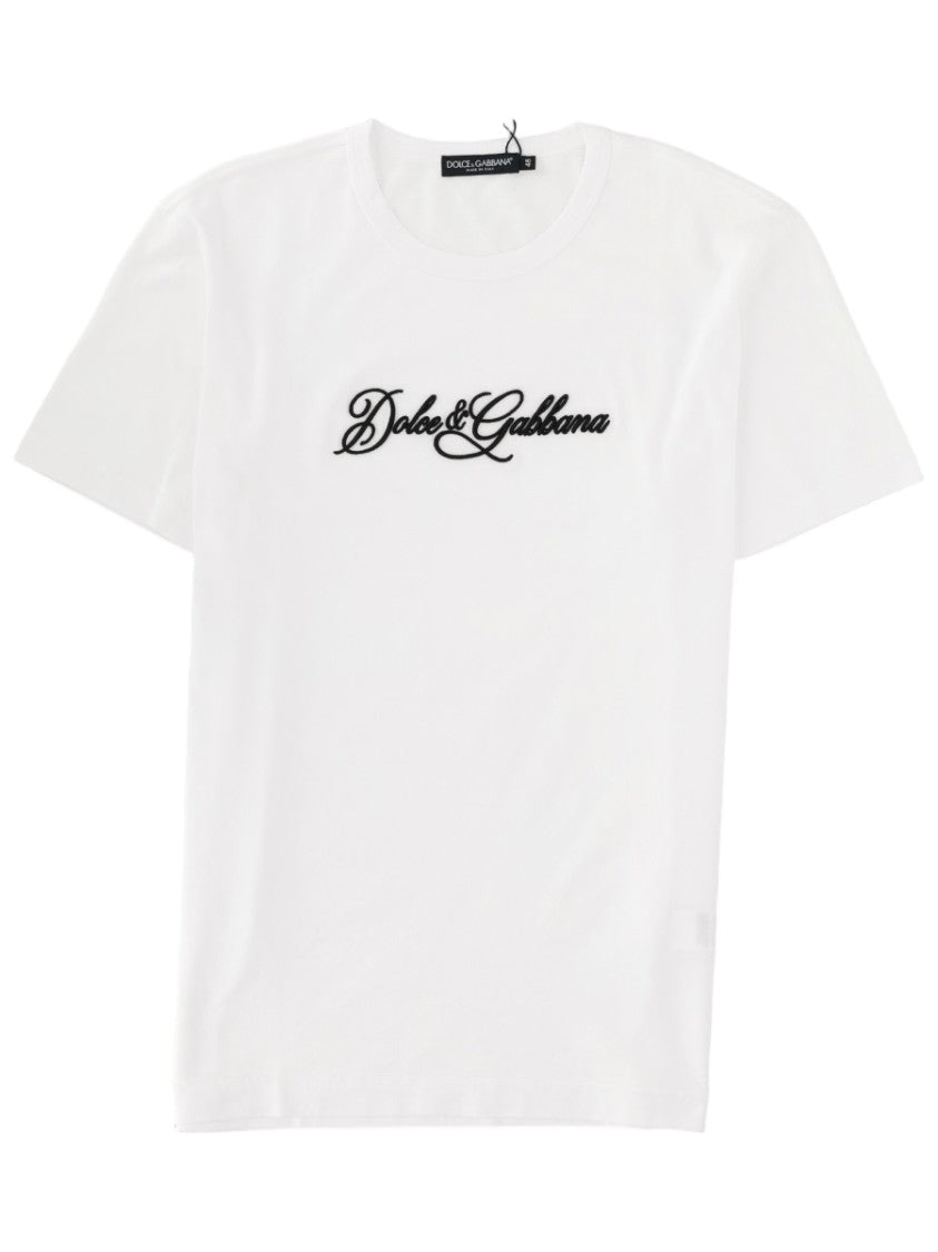 Dolce & Gabbana Short-Sleeve Signature Logo Cotton T-Shirt