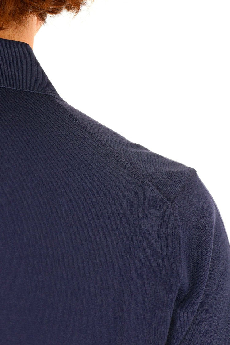Drumohr Blue Ice Cotton Frosted Polo Shirt