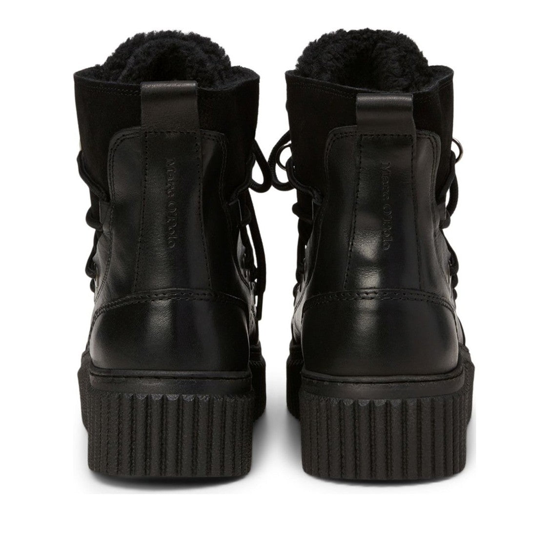 Marc O'polo Black Mo.Bianca N33a Leather Lace-Up Boots