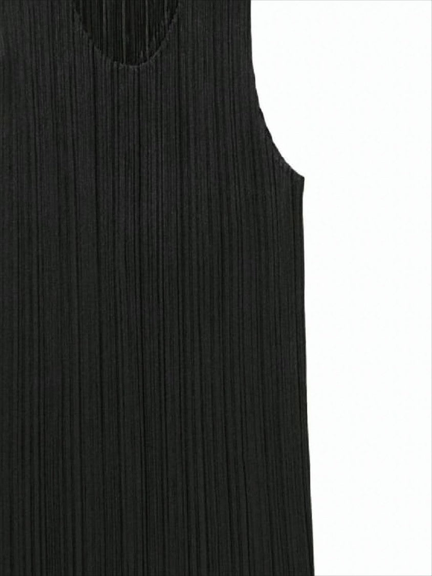Pleats Please Sleeveless Pleated Top With Fluid Drape