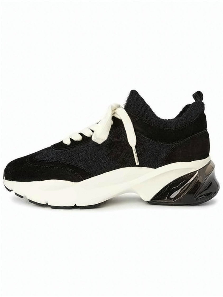 Tory Burch Black Sneakers With Mohair And Suede Upper