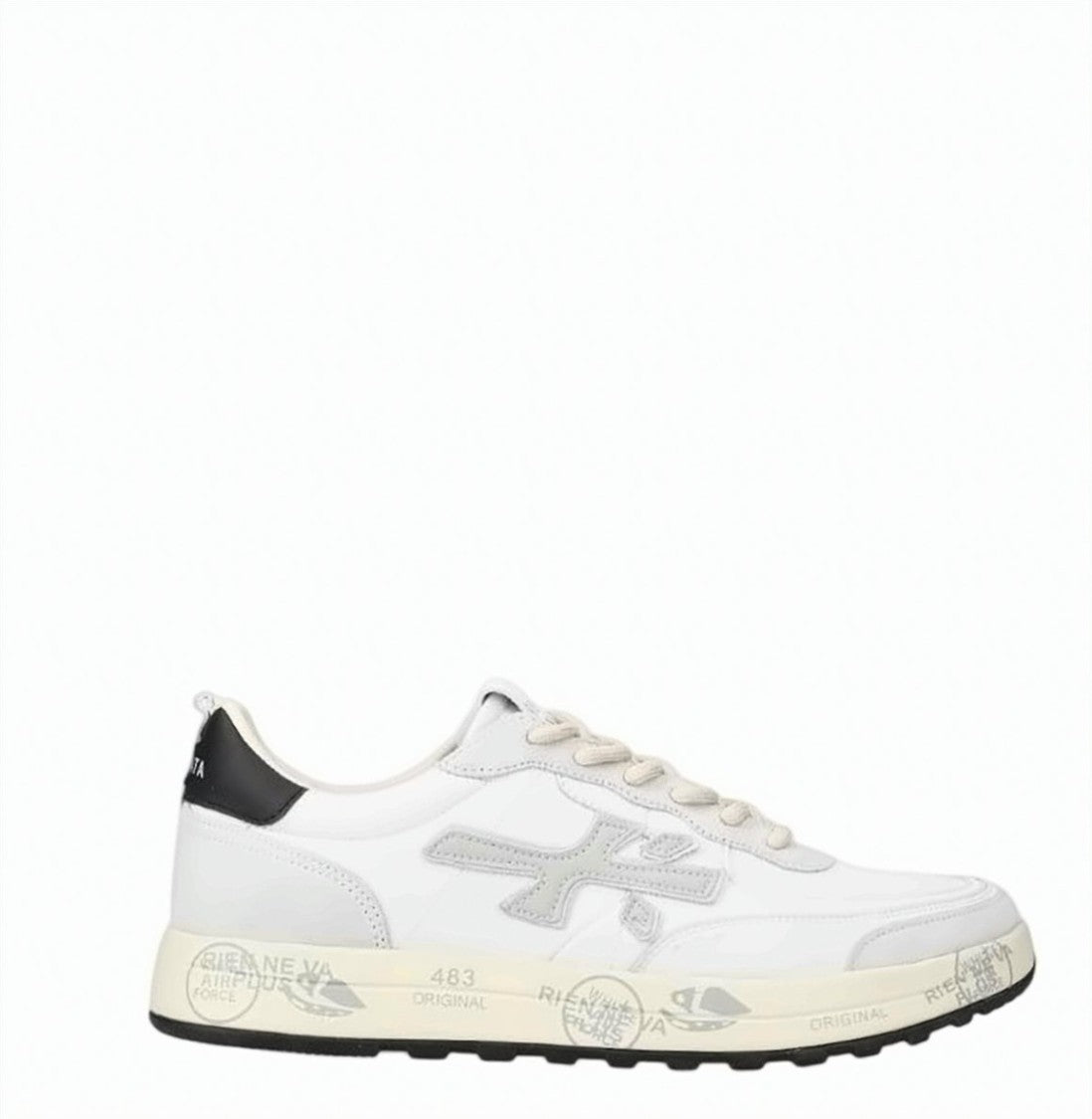 Premiata White Beige Vintage Effect Sneakers