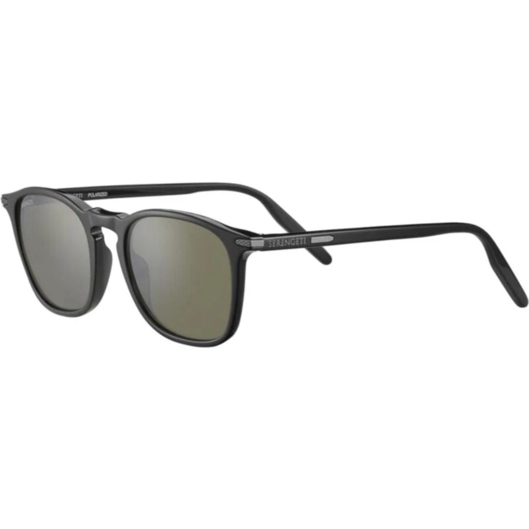 Serengeti Delio Classic Rectangular Acetate Sunglasses With Muted Green Lenses