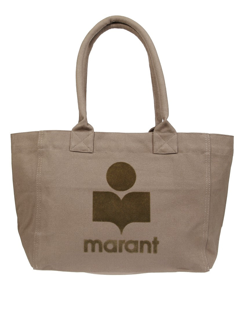 Isabel Marant Étoile Rectangular Brown Cow Leather Tote Bag With Logo