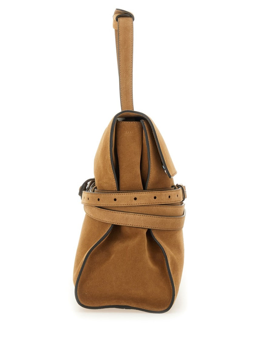 Moschino Structured Suede Handbag