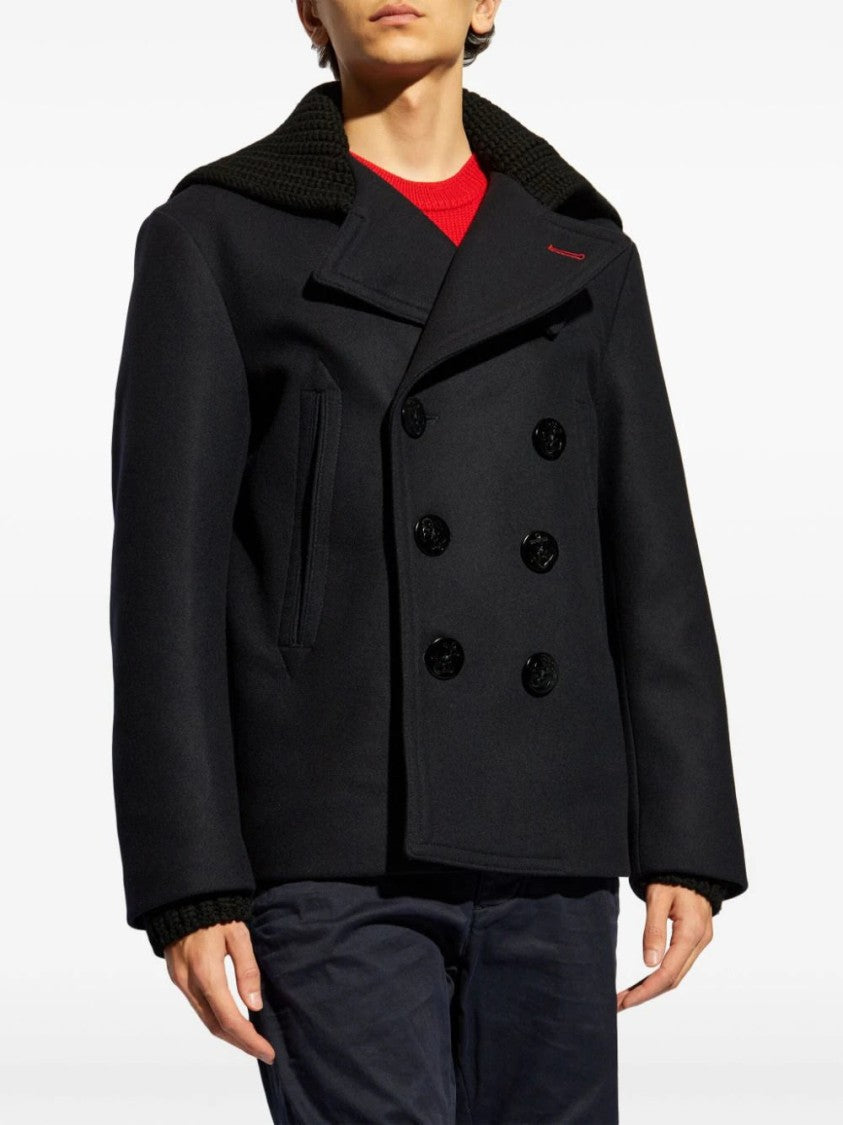 Dsquared2 Knit-Panel Double-Breasted Jacket