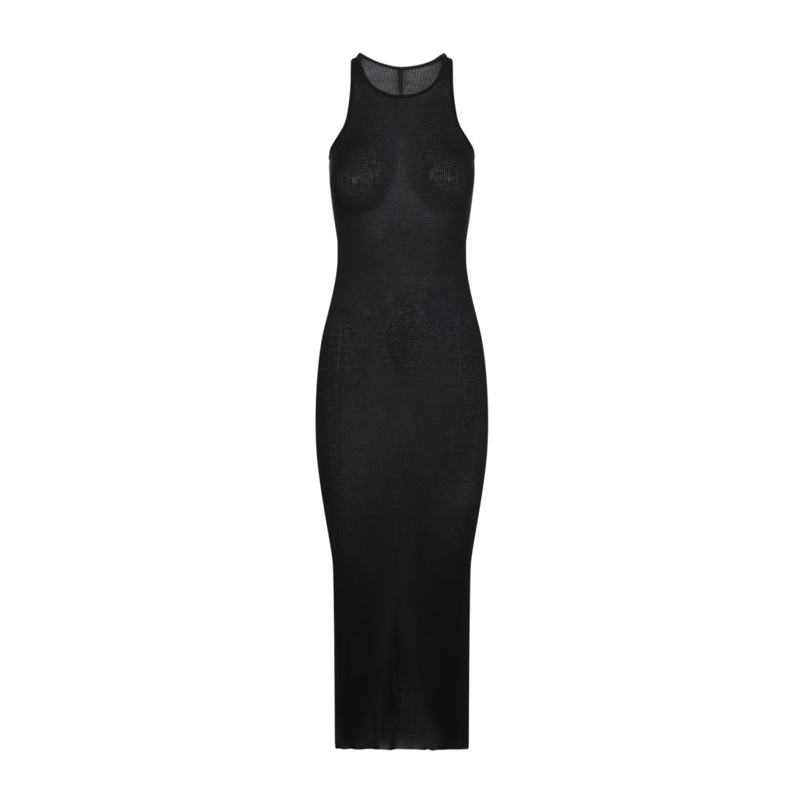 Rick Owens Tank Black Viscose Midi Dress