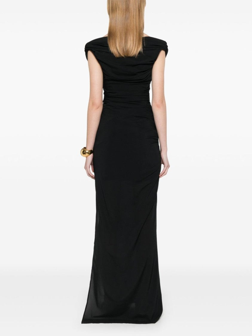 Jacquemus Black Underwire Ruched Sweetheart Neck Dress