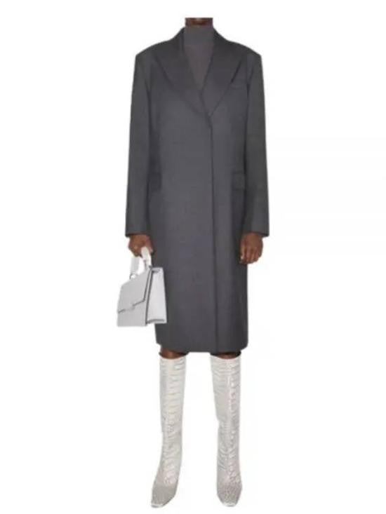 Acne Studios Straight Silhouette Coat With Notched Lapel And Minimalist Design