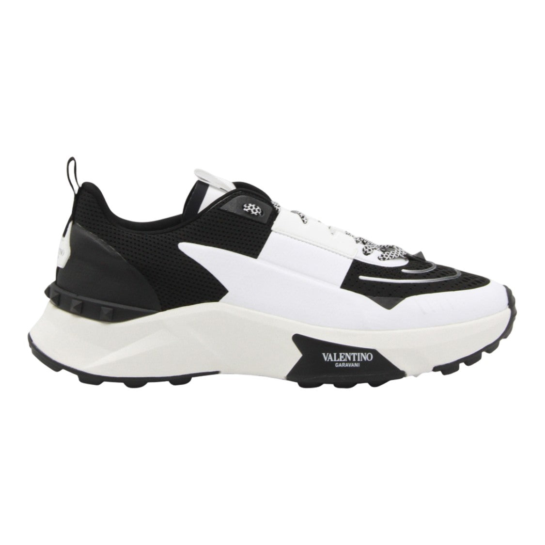 Valentino Garavani Black And White Color Block Sneakers