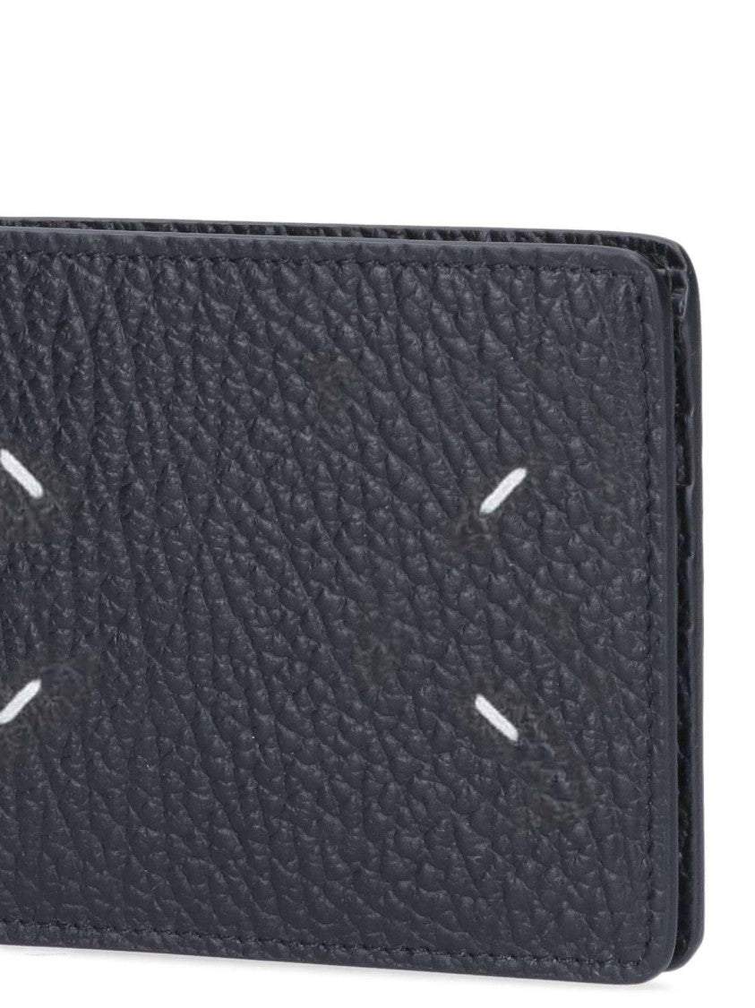 Maison Margiela Textured Black Calfskin Bi-Fold Wallet