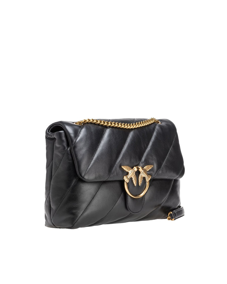 Pinko Love Bag Puff In Black/Antique Gold