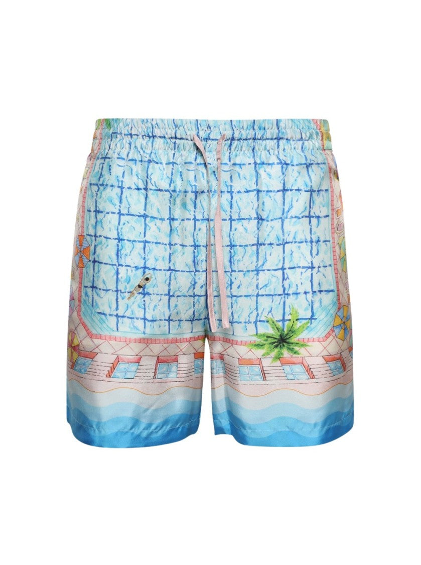 Casablanca Le Plongeon Silk Shorts